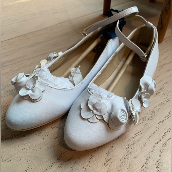 New Janie and Jack FLOWER BALLET FLAT - Picture 3 of 5